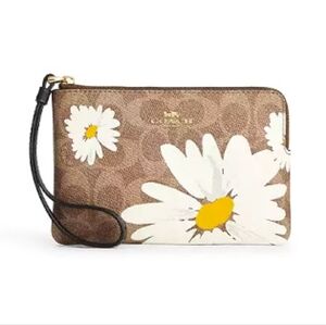 Coach Zip Wristlet in Signature Canvas Floral Design